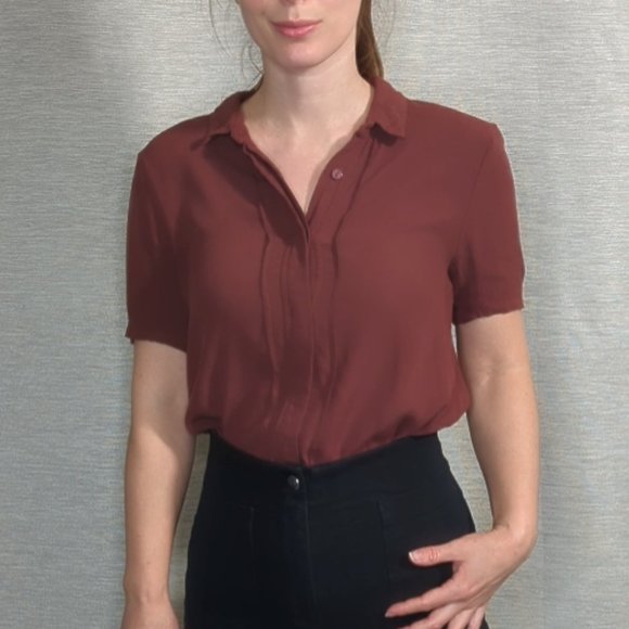 Short Sleeve button front blouse - Picture 1 of 10